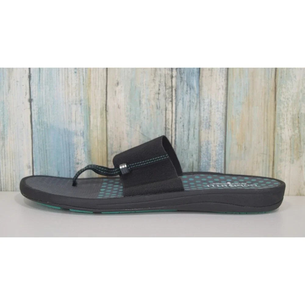 Cobb Hill By New Balance Women's Flip Flops Size 11 Black Blue Elastic Sandals - Picture 4 of 9
